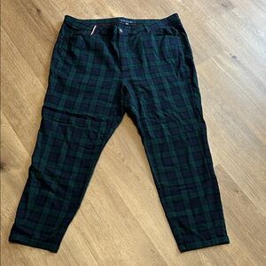 Tommy Hilfiger Dark Green and Blue Plaid Pants